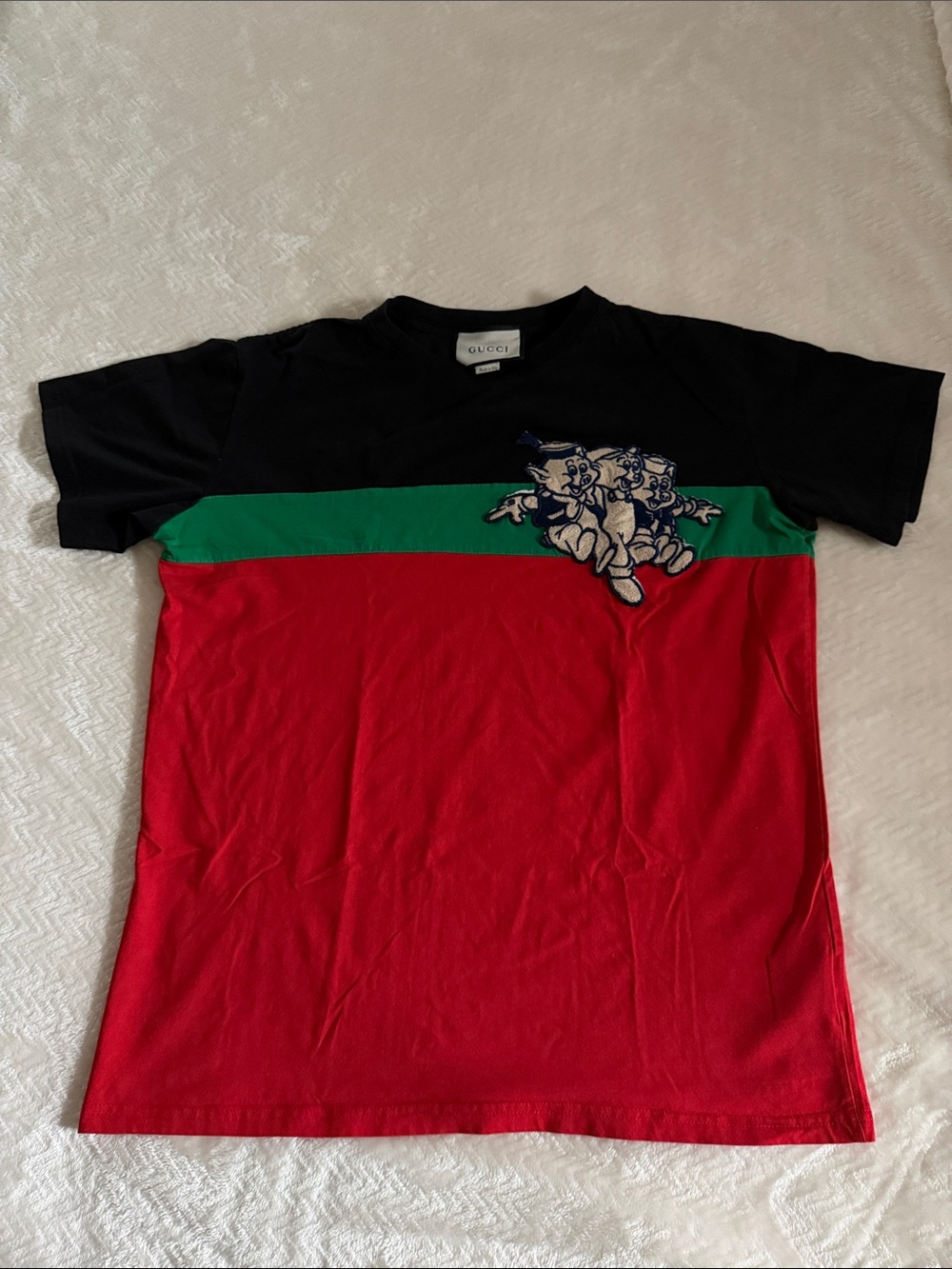 Gucci x Disney 2019 "Three Little Pigs" Striped T-Shirt Size XL Unisex Luxury